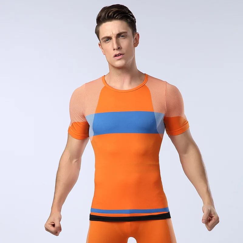 Yoga Pro Compression Quick Dry Tee Men GYM Plus Size Muslce T-shirt Fitness Exercise Top Sport Run Bodybuilding Workout MA14 | Спорт и