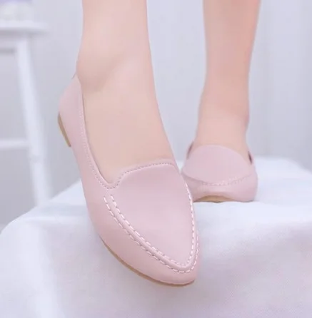 2016 Женские летние стильные повседневные туфли на плоской подошве обувь с острым