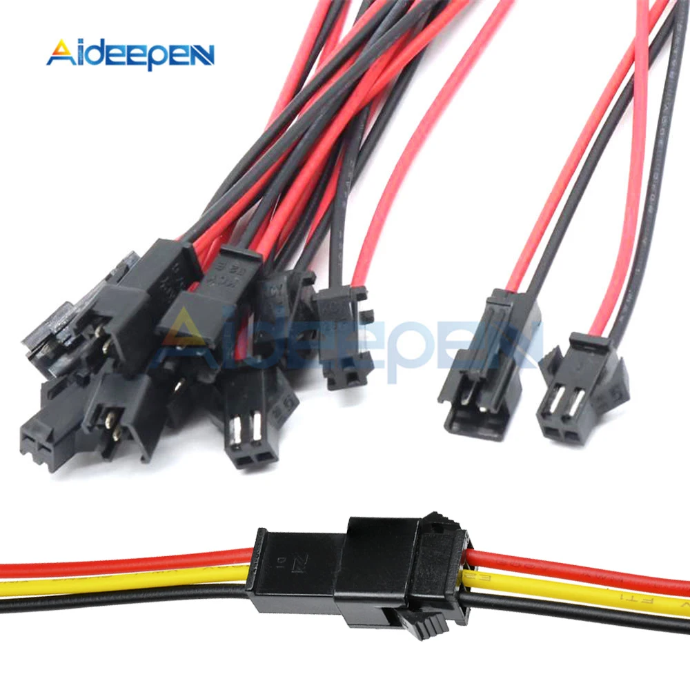 

5 Pairs 10Pairs 10CM/15CM/30CM Long JST SM 2P 3P Plug Male to Female Wire Connector LED Connectors 2 Pins 3 Pins