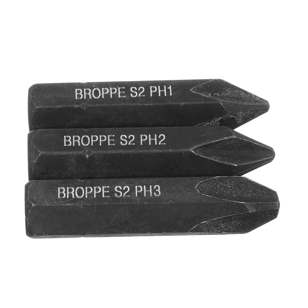 Broppe 3 шт. PH1 PH2 PH3 крестоударный Электрический магнитный S2 Набор отверток 8 мм