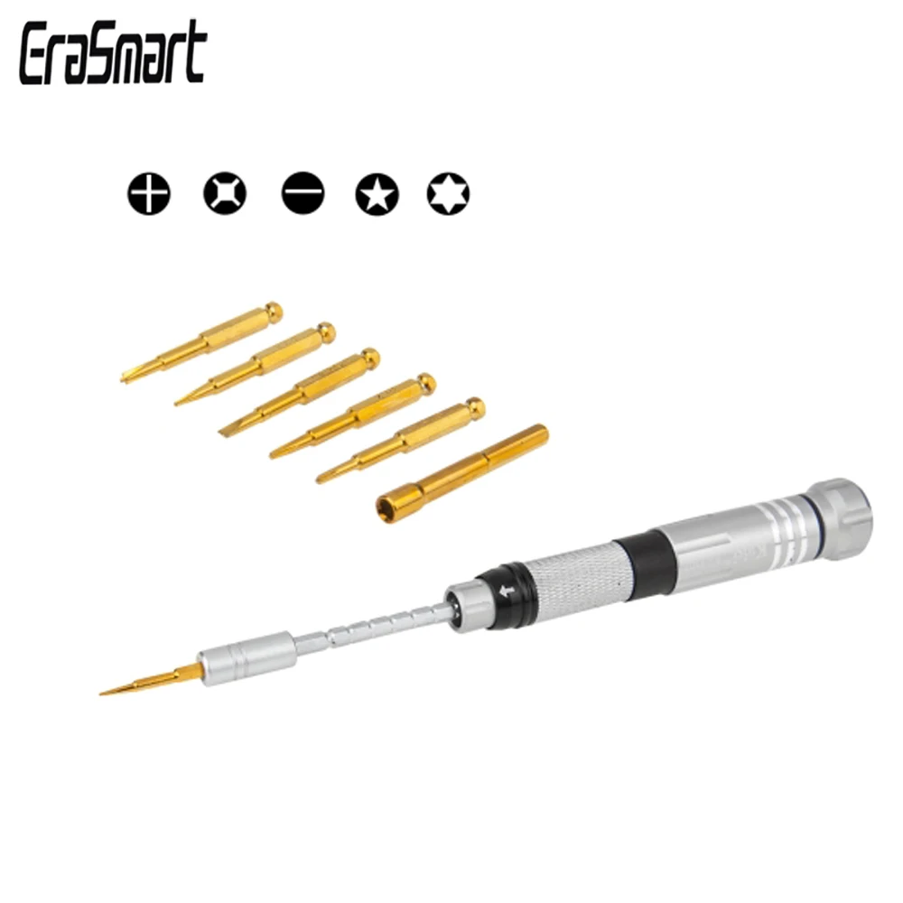 

Kaisi K-8107 7 in 1 Precision Metal Multifunction Screwdriver Set for iPhone 6s & 6s Plus / 4 & 4S / 5 & 5S & 5C, etc.(Silver)