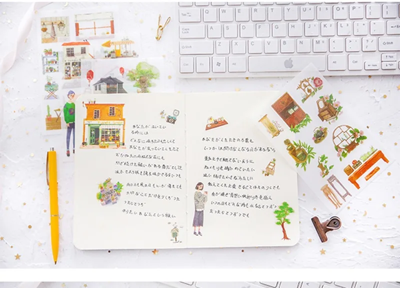 6 шт. бумажные наклейки для дневника|Канцелярские наклейки| |