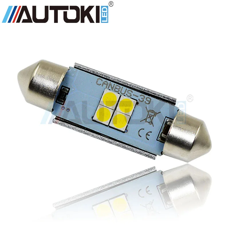 Бесплатная доставка Canbus двухконцевая Светодиодная лампа 3030 4SMD 28 мм 31 36 39 41 44