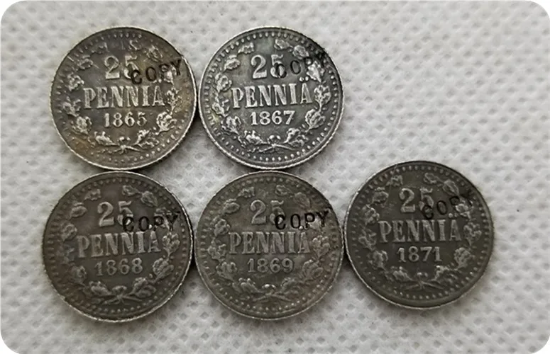 1865-1871 ФИНЛЯНДИЯ 25 пенния копия памятных монет-копия монет медаль коллекционные