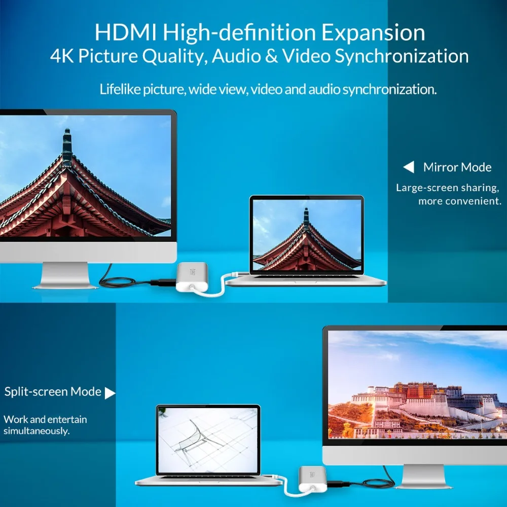 ORICO USB C концентратор Type к USB3.0 HDMI VGA SD адаптер с зарядными портами для Samsung S9 Note 8 Huawei