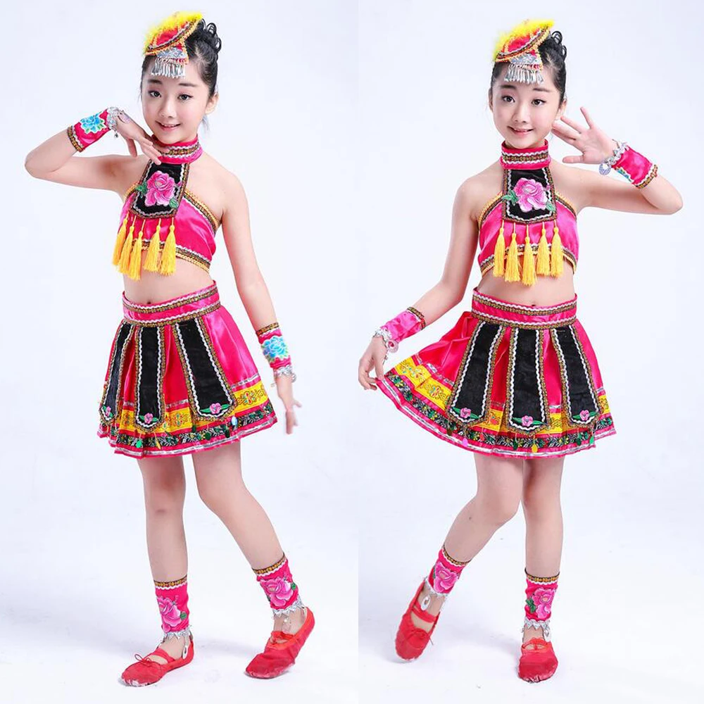 Платье для девочки украшенное блестками хмонг китайский национальный танец