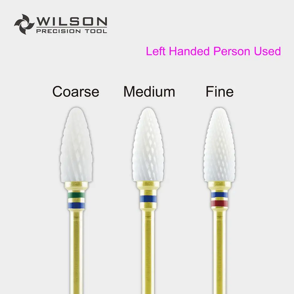 Bullet Shapes-White Ceramic Cutter-Left Handed Person Used - WILSON Ceramic burs