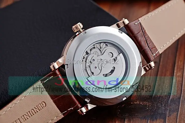 50 шт. Новое поступление механические кожаные часы Уникальный дизайн для мужчин