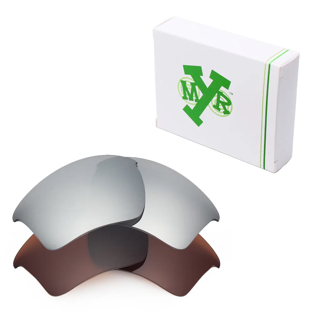 

2 пары поляризованных сменных линз SNARK для солнцезащитных очков Oakley Half Jacket 2,0 XL Серебристые титановые и бронзовые коричневые