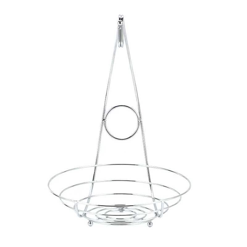 

2 in 1 Banana Hanger Fruit Bowl Iron Holder Storage Basket Stand Hook Kitchen Storage WXV Sale