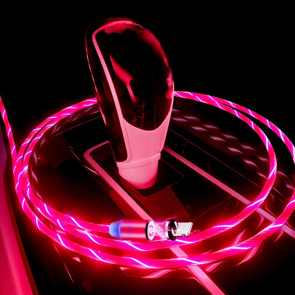 Fbyeg светодиодный магнитный Micro USB кабель для iPhone XR XS Max X Type C кабель|Кабели
