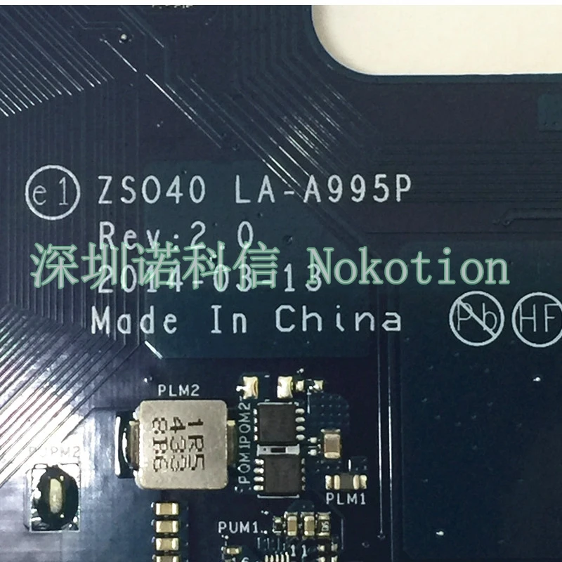 Материнская плата NOKOTION ZS040 LA A995p rev 2 0 для ноутбука hp 240 g3 14 r DDR3L|rev 2.0|motherboard