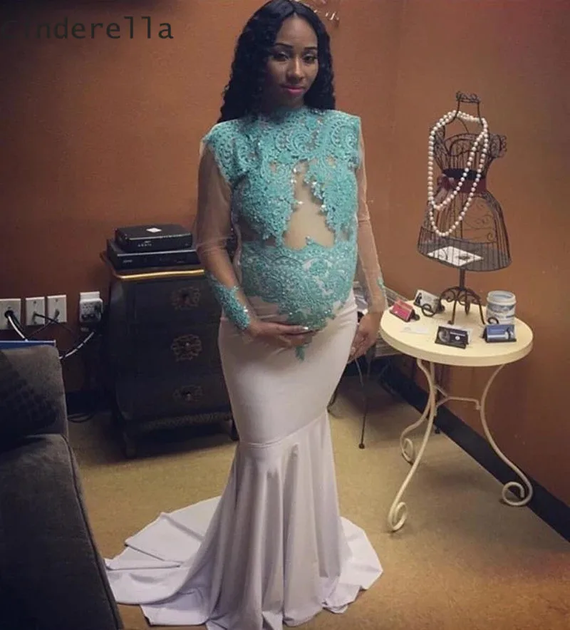 Удобное платье Золушки с высоким воротом и длинными рукавами кружевное из