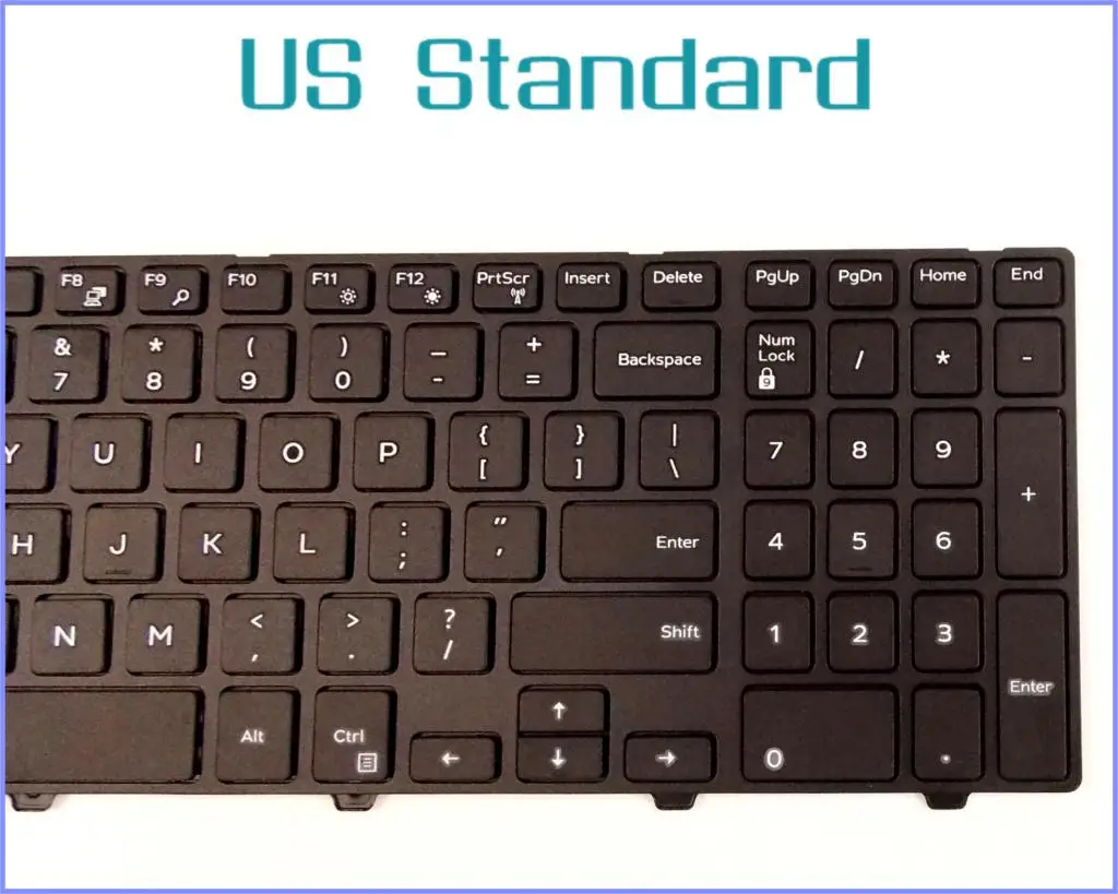 

US English Version Keyboard for Dell Inspiron 15-3000 15-5542 5545 i5545 17 3542 Laptop Black With frame Non-Backlit
