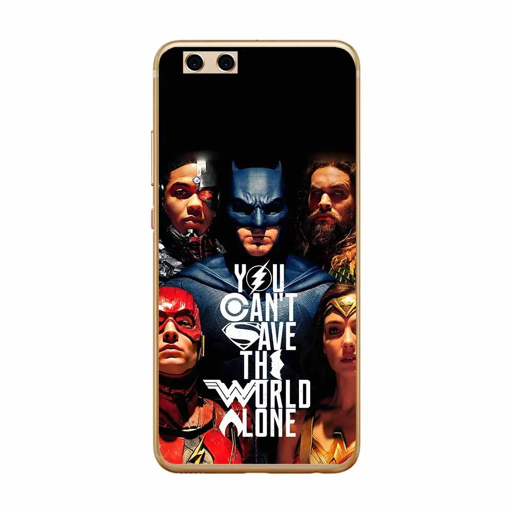 Чехол для huawei P8 P9 P10 Lite 2017 чехол телефона Бэтмен вспышки Wonder Woman Супермен Мягкие TPU