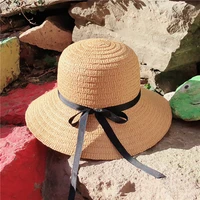 bonjean high quality straw bow 2019 fashion dome sun hat summer travel accessories casual sunscreen wild sun hats gifts for girl