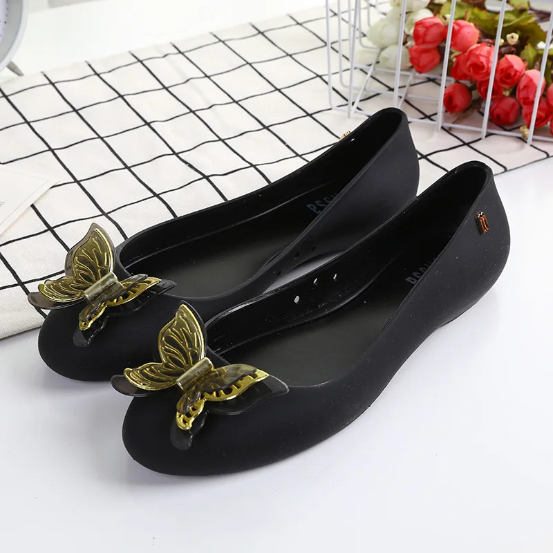 Mini Melissa/женские прозрачные сандалии с бабочками обувь для девочек объемным