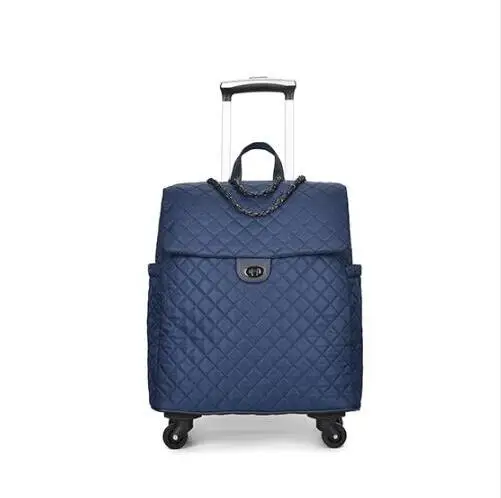blue CLOTHING CARRYLOVE 1" дюймов женская сумка на колесах багажные крутящееся женские ручной клади дорожная сумка на колесах - Цвет: blue CLOTHING