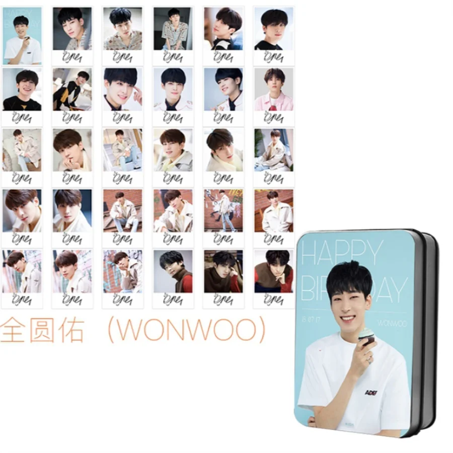 WONWOO Kpop Seventeen Members Polaroid Lomo фото карта DK Woozi Hape день рождения HD Фотокарта коллективные карты 30 шт - Цвет: WONWOO