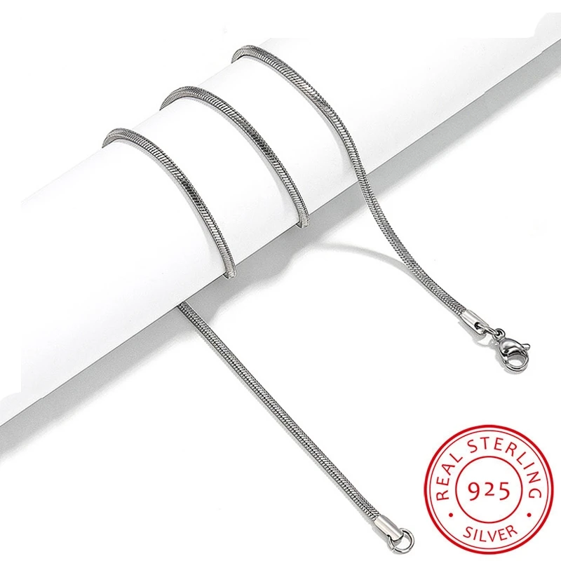 Цепочка змея для мужчин и женщин выразительное ожерелье из серебра 925 пробы