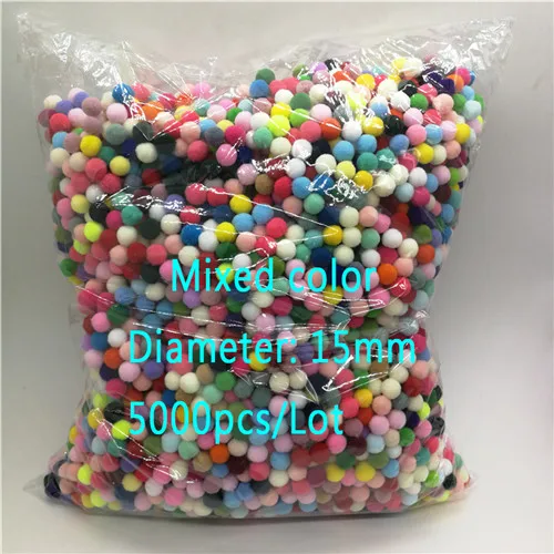 Mixed color 5000 шт 15 мм Разноцветные помпоны мягкие шарики-Помпоны для DIY дома, сада, свадьбы аксессуары для шитья - Цвет: Mixed color