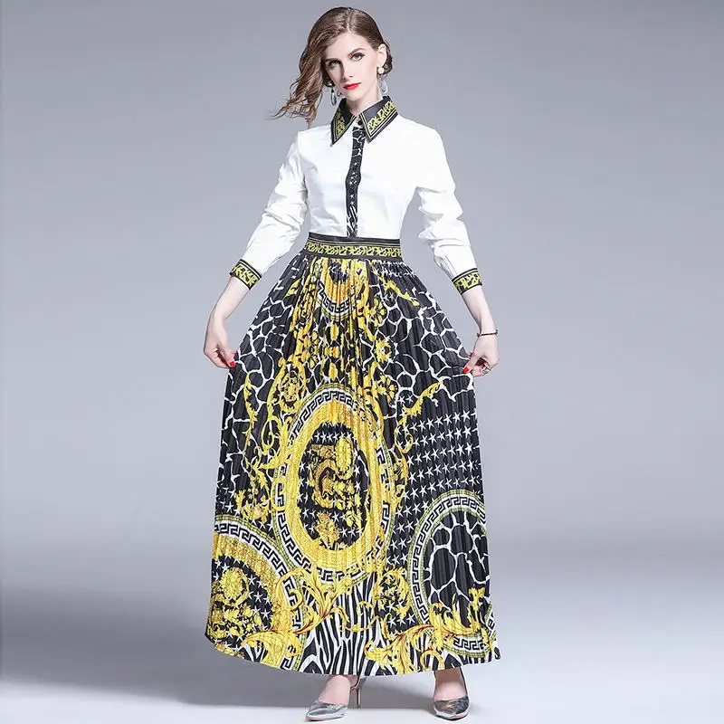 Новое поступление весенние женские платья Элегантное Длинное Платье с принтом