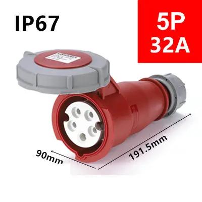 32A IP67 водонепроницаемая электрическая промышленная розетка 3P 4P 5P мужской/женский Промышленный разъем - Цвет: Белый