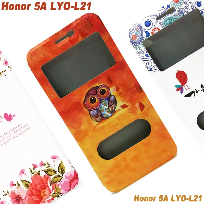 Huawei Honor 5A Льо чехол Чехол 5 0 дюймов кожа флип Окно для huawei крышка Русская версия