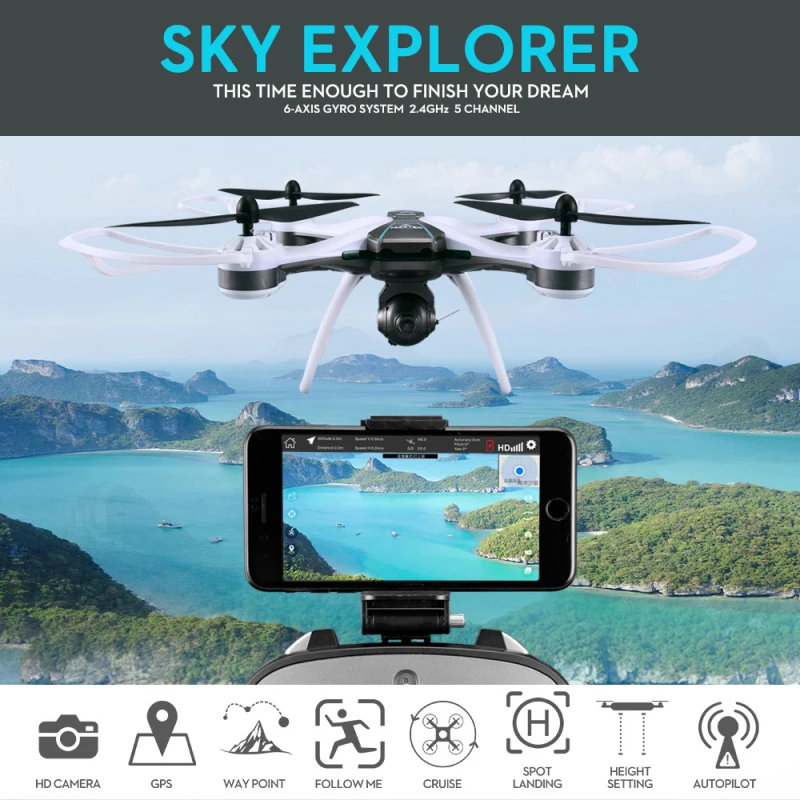 Фото Профессиональный 1080P HD воздушный умный фотоаппарат GPS RC дрон 2 4G 300M WIFI FPV Follow Me Профессиональный 1080P HD воздушный умный фотоаппарат GPS RC дрон 2 4G 300M WIFI FPV Follow Me