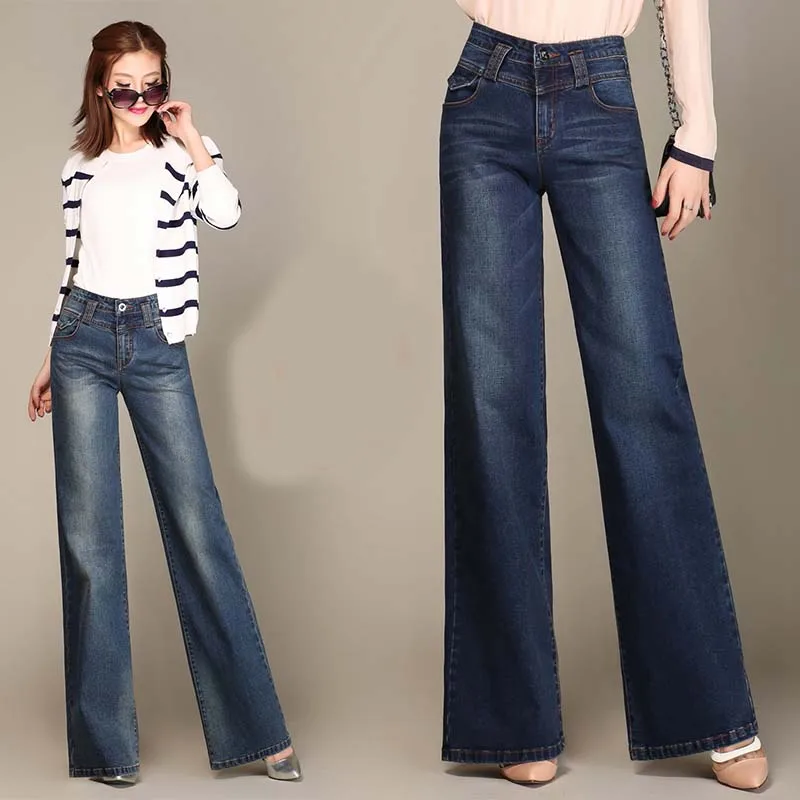 Новинка весна-осень 2019 женские модные прямые свободные джинсы большого размера с