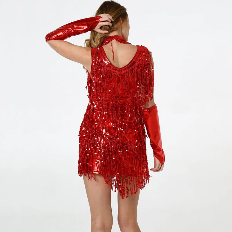 BLINGSTORY 3 шт./компл. платья Flapper Art Dec Stage V образный вырез без рукавов с бахромой и