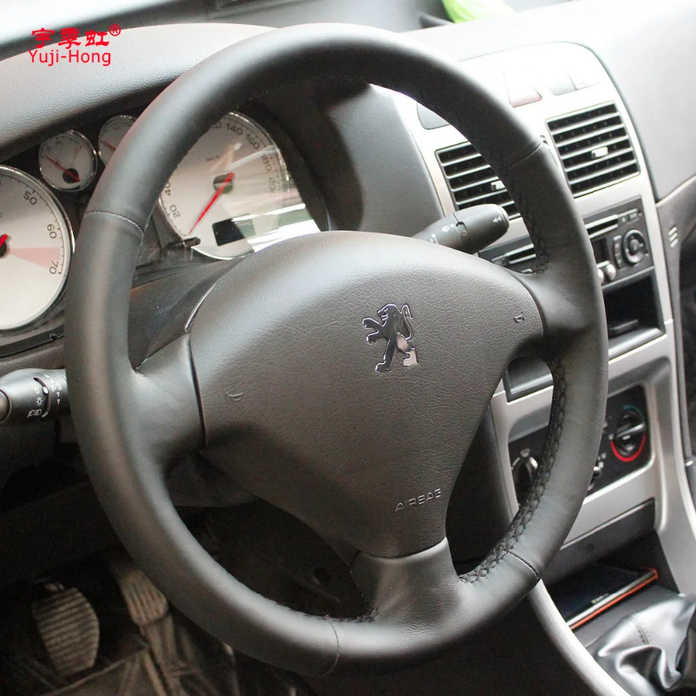 Чехол для автомобильного руля Yuji-Hong чехол Peugeot 307 2004-2010 верхний слой из