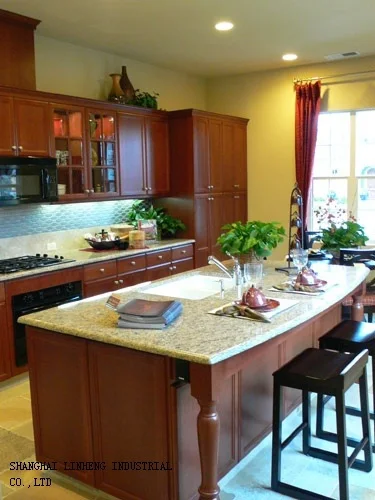 Антикварный кухонный шкаф из твердой древесины (LH SW018)|wood kitchen cabinets|solid wood cabinetskitchen
