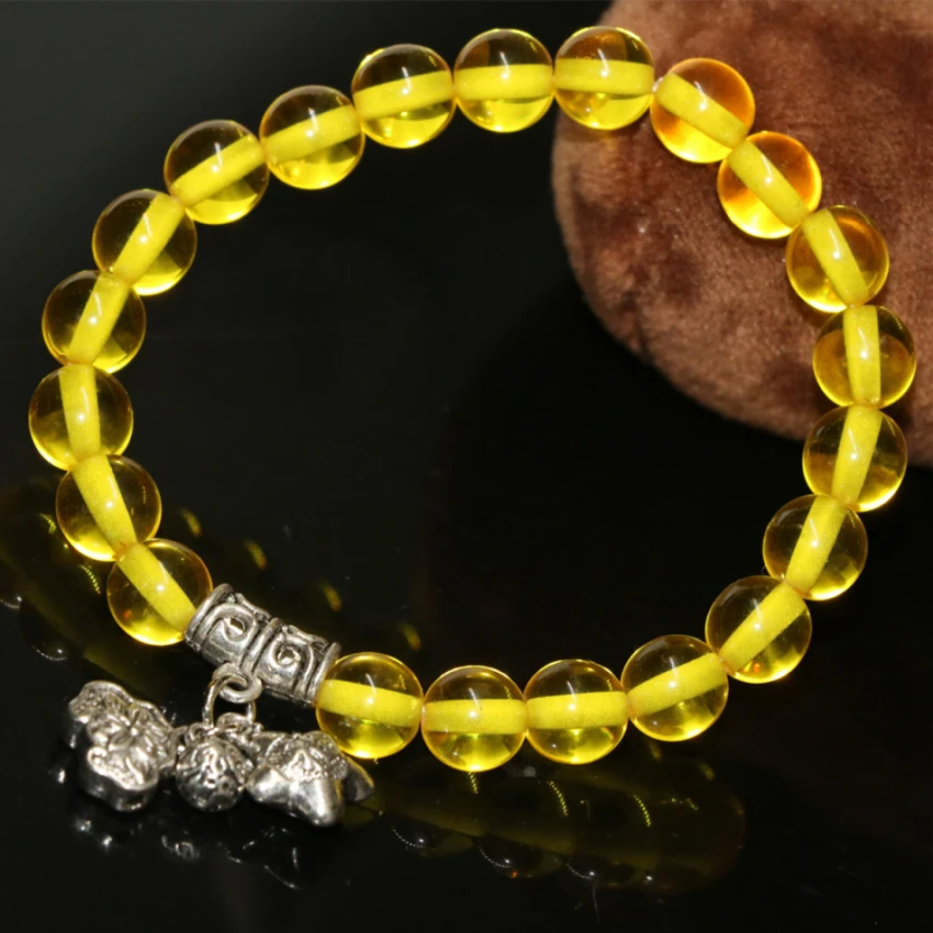 Новое поступление Богемия Стиль Мода 8 мм желтый имитация смолы пчелиный воск