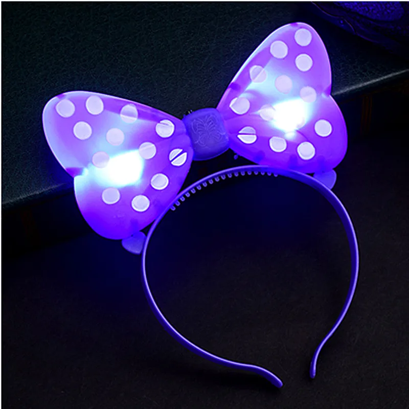 Мигающие светящиеся светодиодные повязка на голову с бантом светильник для