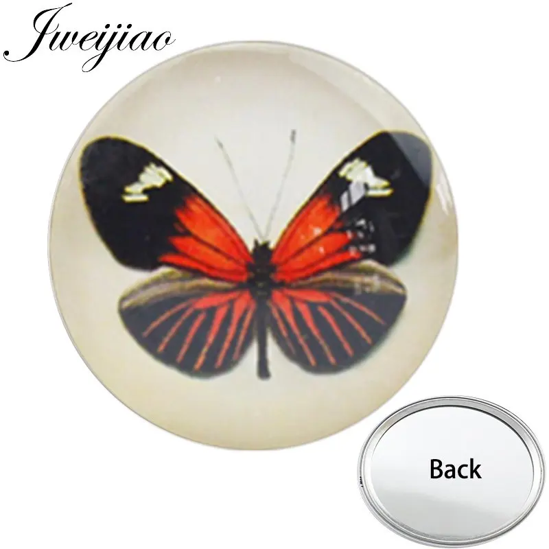 JWEIJIAO LOVE Butterfly милый односторонний Плоский Мини карманный зеркальный косметический кошелек для путешествий зеркальный уникальный подарок для женщин - Цвет: D1264
