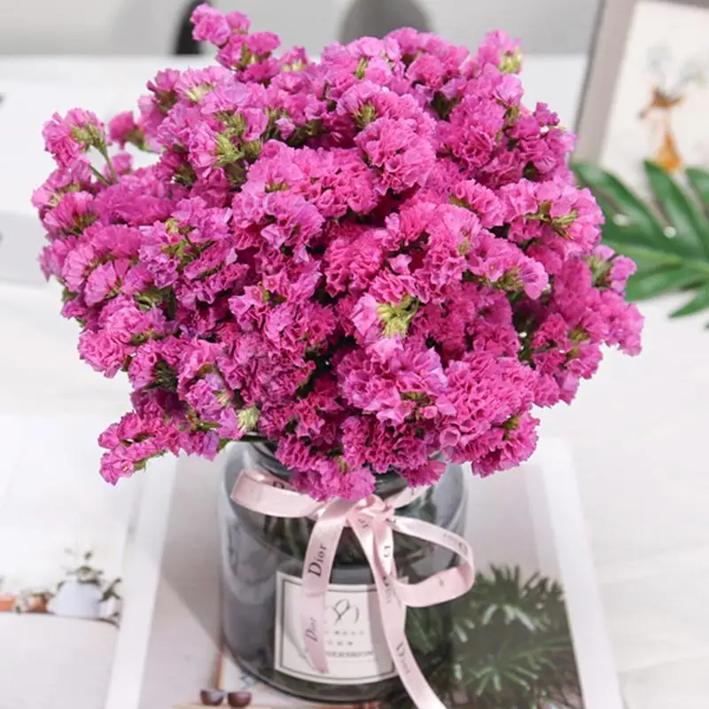 Hot Pink 45 см не забудьте меня сухой цветок вечный натуральный декоративный настоящий букет для вечерние украшения дома и офиса реквизит для фотосессии - Цвет: Hot Pink