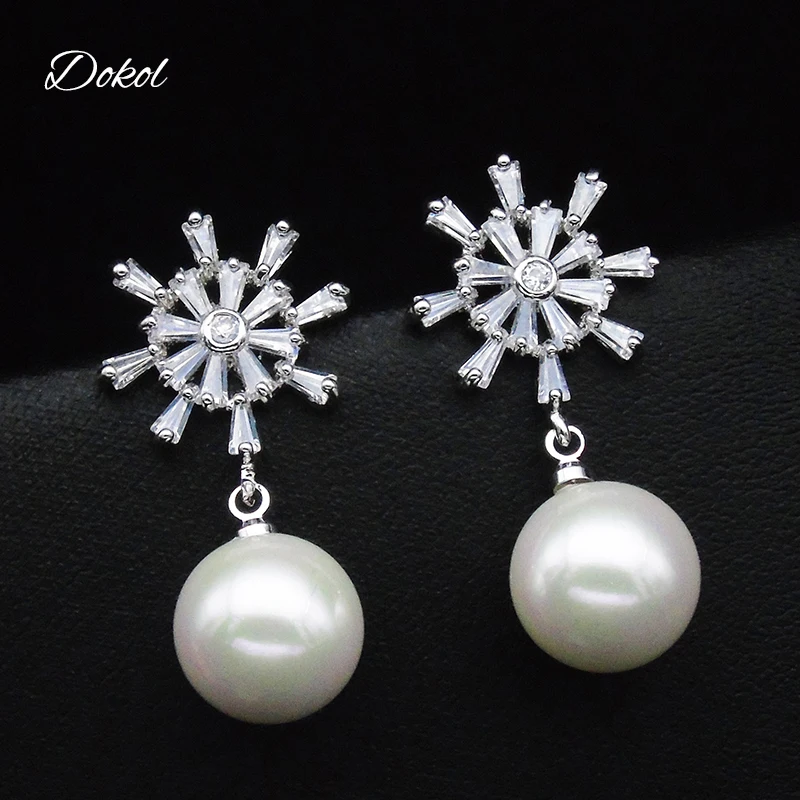 DOKOL новые модные серьги-капельки с жемчугом серебряного цвета ювелирные изделия