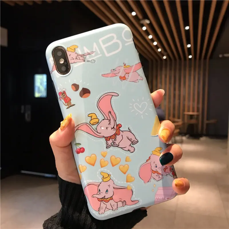 Мультяшный чехол Disneys Dumbo для iPhone X XS 8 7 6 S Plus XR Max Fly Elephant Мягкий ТПУ глянцевый