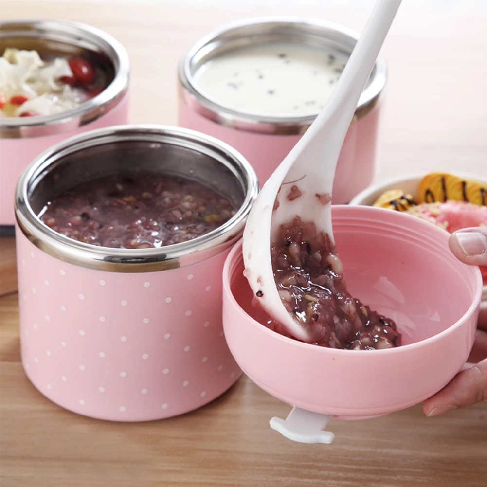 Новый милый портативный из нержавеющей стали Bento Box герметичный тепловой Ланч-бен