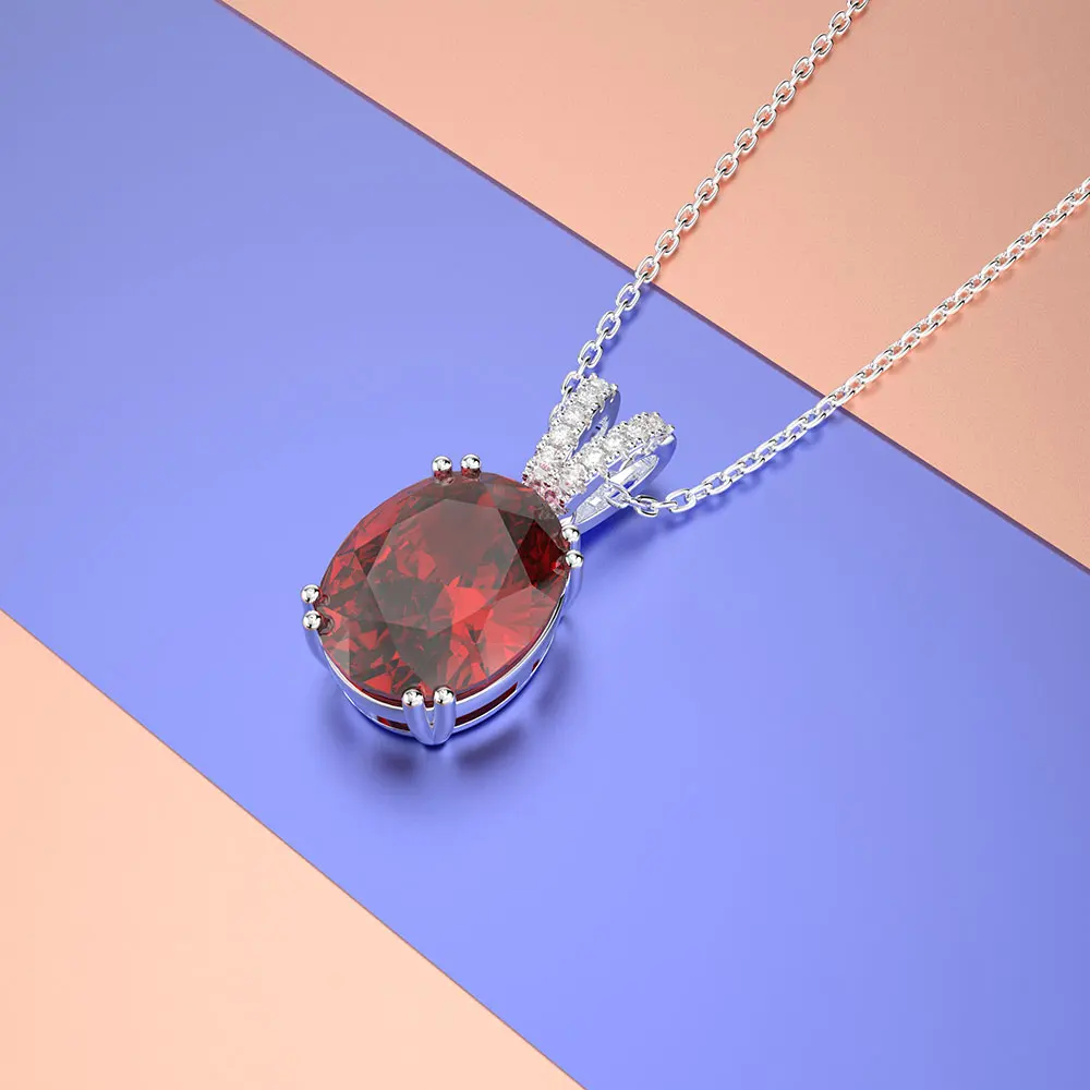 

Wong Rain Vintage 100% 925 Sterling Silver Created Moissanite Ruby Sapphire Citrine Gemstone Pendant Necklace Jewelry Wholesale