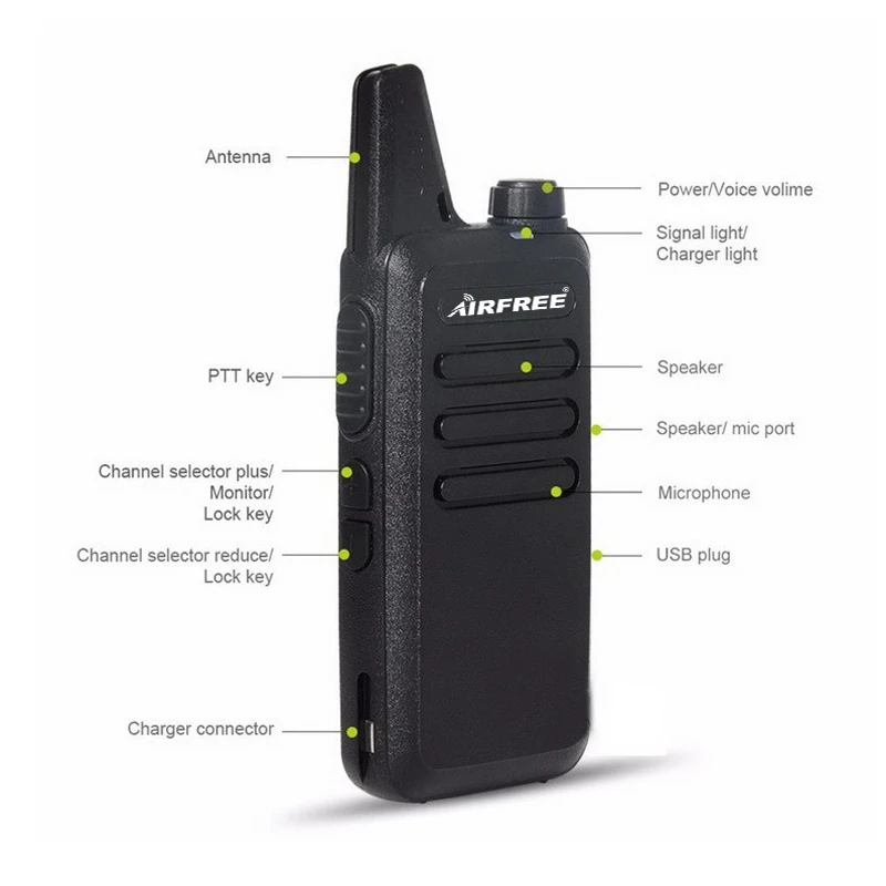 AIRFREE AP 100 UHF 400 470 MHz большой диапазон двухстороннее радио Профессиональный мини