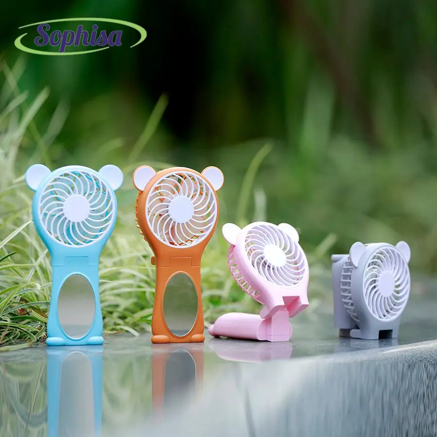 Sophisa мультфильм маленький медведь стиль складной ручной мини вентилятор usb