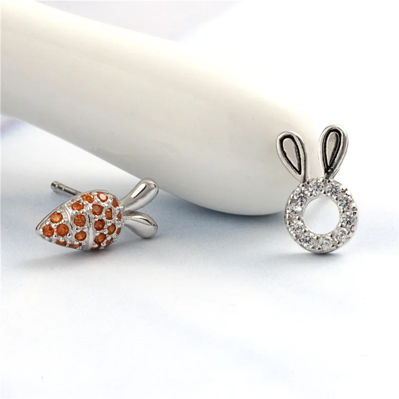 Женские серьги гвоздики из серебра 100% пробы с фианитом|Серьги-гвоздики| |