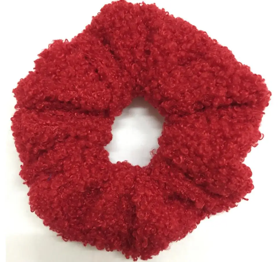 Red Новое поступление; Симпатичные Модные женские мягкий, плюшевый бархат резинки для волос зимняя резинки для волос для девочек, аксессуар для волос тканью; прическа хвостик; - Цвет: Red