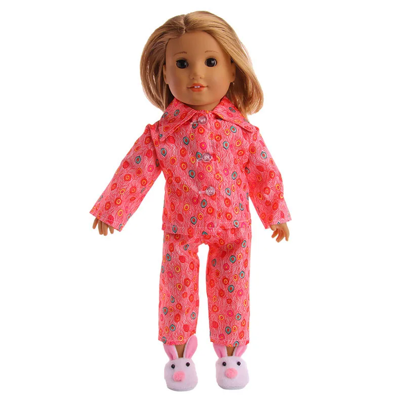 LUCKDOLL10Sets различных узоров spajamas подходит 18 дюймов Американский 43 см Кукла одежда аксессуары, игрушки для девочек, поколение, подарок