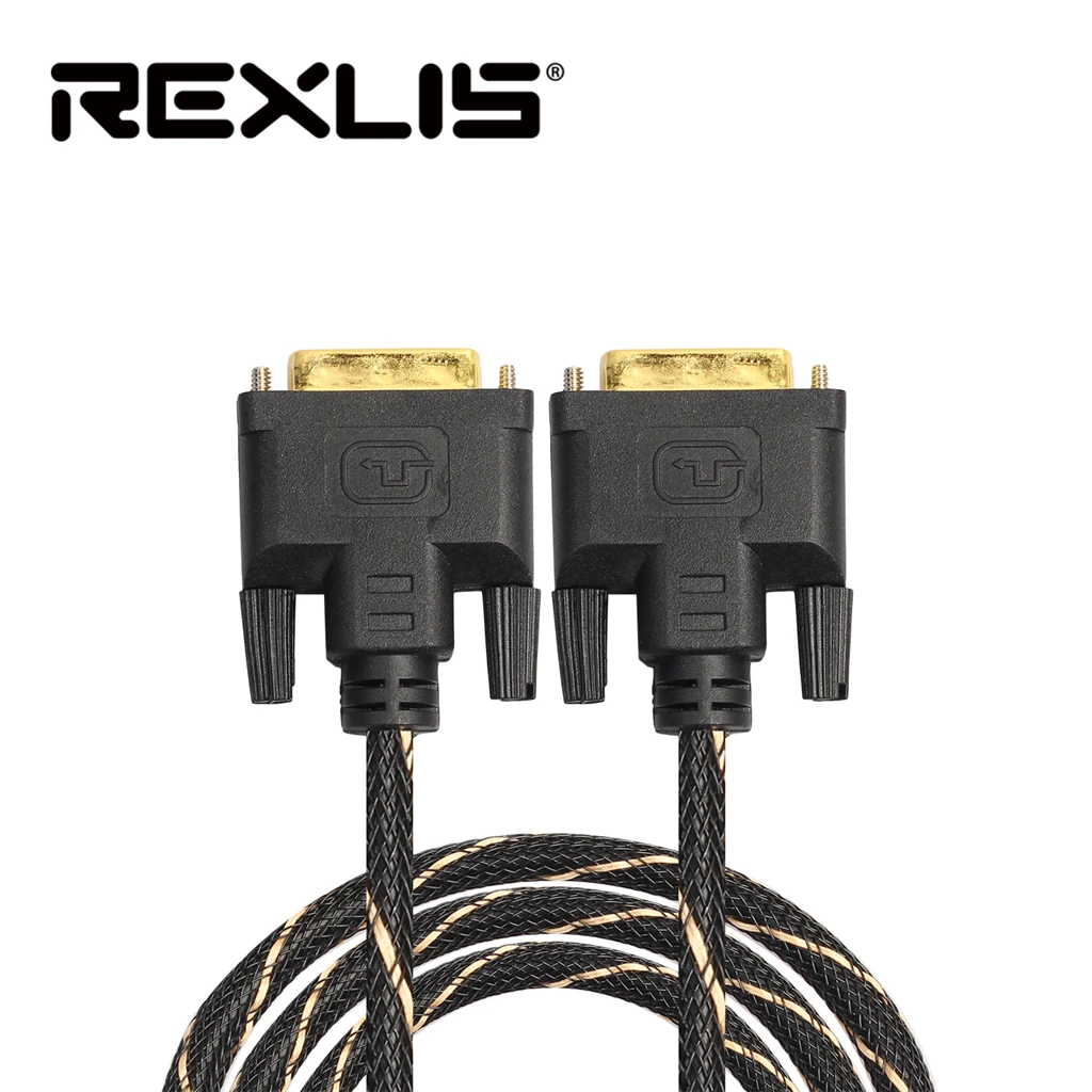 REXLIS ЖК дисплей Цифровой Монитор DVI D к Золото Мужской 24 + 1 Pin Dual Link ТВ кабель для TFT 0 5
