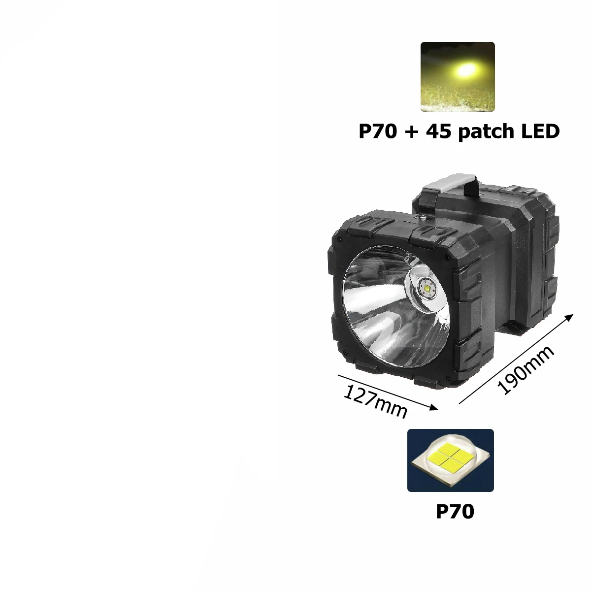 Small Size Smuxi 20000lm переносная Рабочая лампа L2P70 COB светодиодный с двойной головкой блики прожектор фонарик рабочий свет 4 режима перезаряжаемый использование 32650 - Emitting Color: Small Size