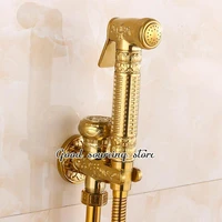 brass golden bidet faucet toilet shower
