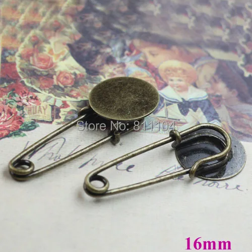 Броши с античным бронзовым покрытием из латуни без рисунка плоская круглая